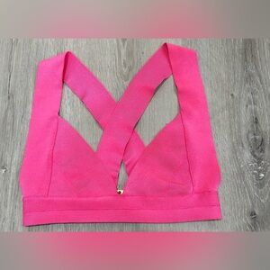 Herve Leger bikini top hot pink xs